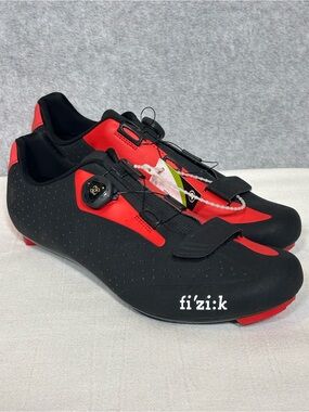 Fizik R5B BOA Road Cycling Shoes-Black/Red-Men Size 13